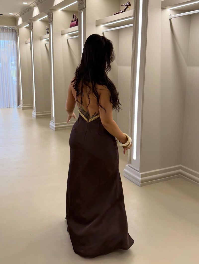 Bronze Satin Dress