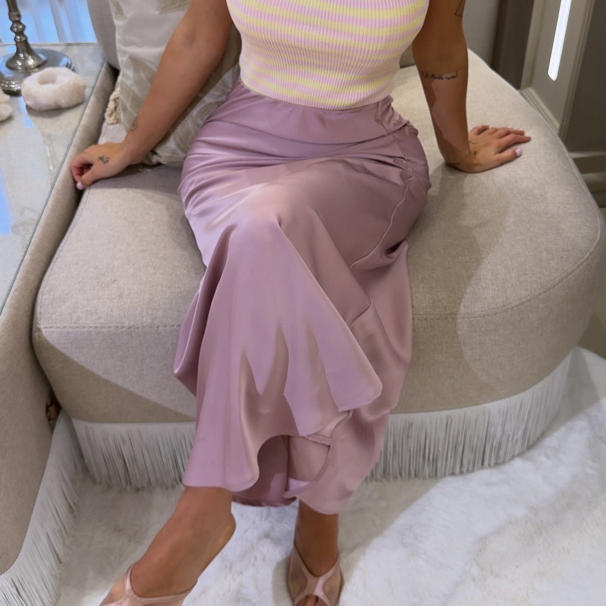 Pastel Satin Skirt