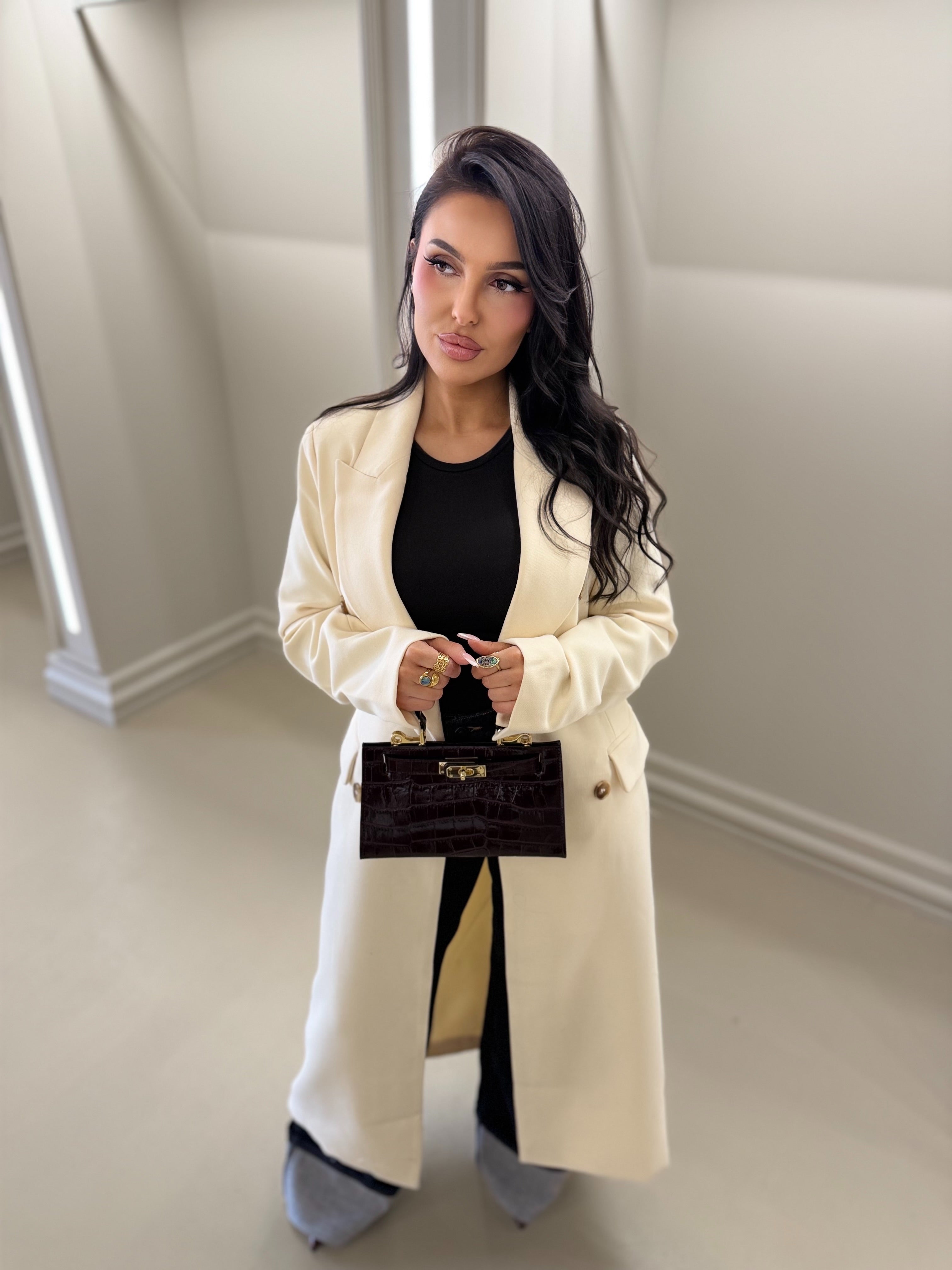 Long Cream Coat