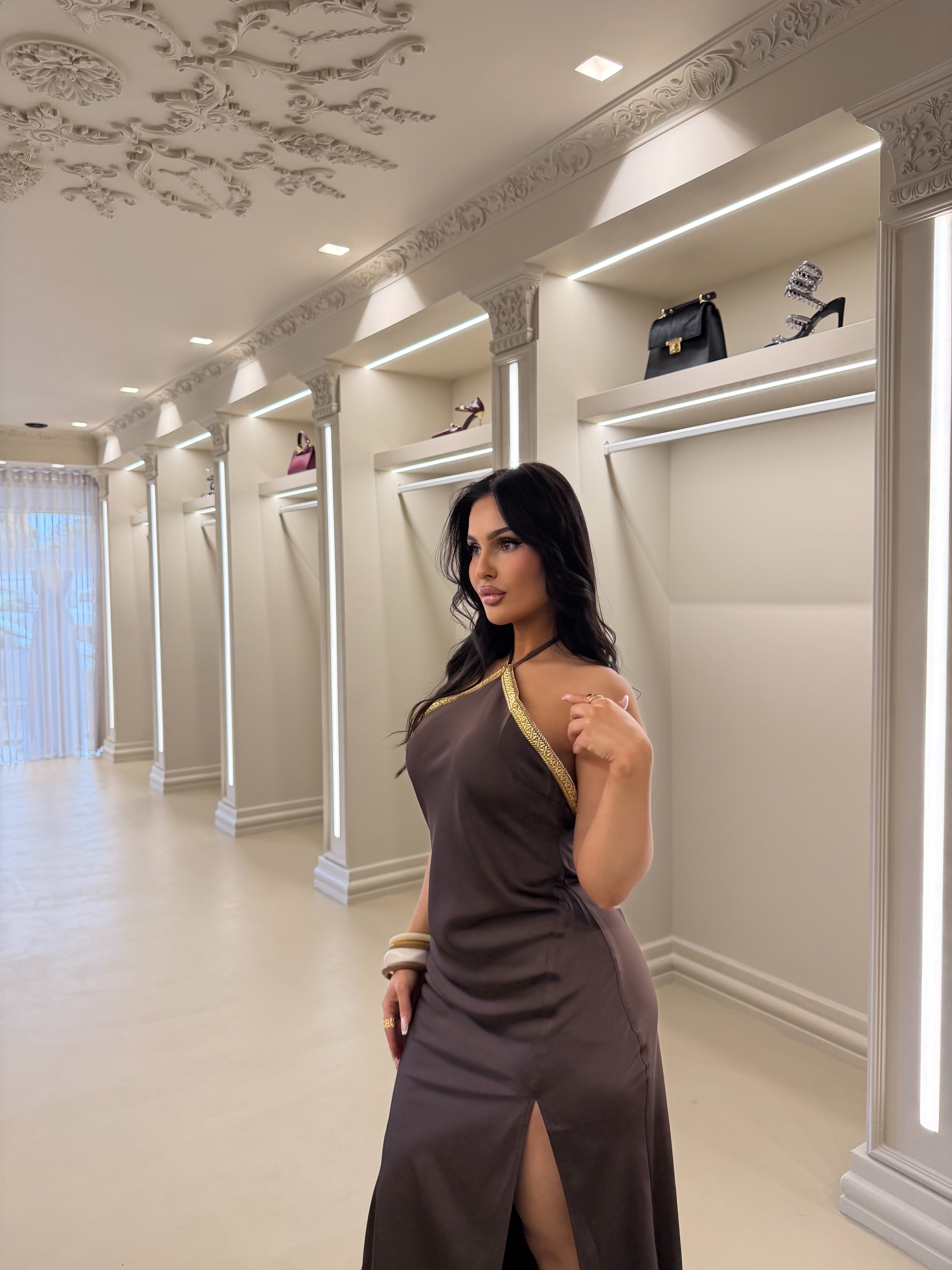 Bronze Satin Dress