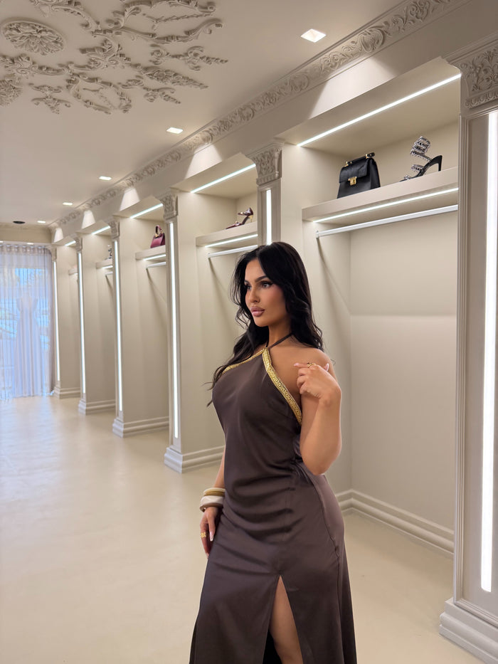Bronze Satin Dress